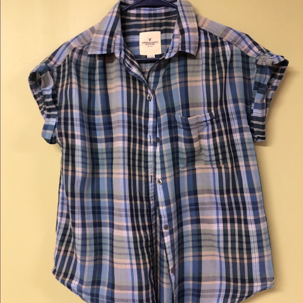 3/$20 AE Button Down Plaid Shirt